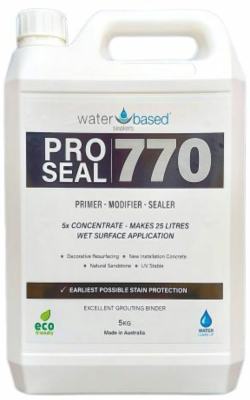 Some concrete surfaces require a higher gloss level and Water Based Sealers Pro Seal 770 provides that result. When a higher gloss level is desired seal new concrete first with Water Based Sealers Pro Seal 770.