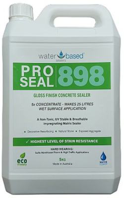 Water Based Sealer Pro Seal 898 is an Eco-Friendly Concrete Sealer with Unrivalled Stain Protection. Easy to apply for both the Professional Contractor and DIT user.